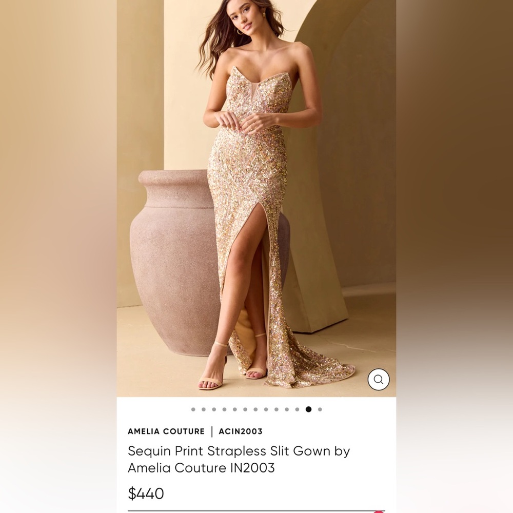 Sparkling Sequin Evening Dress with Slit